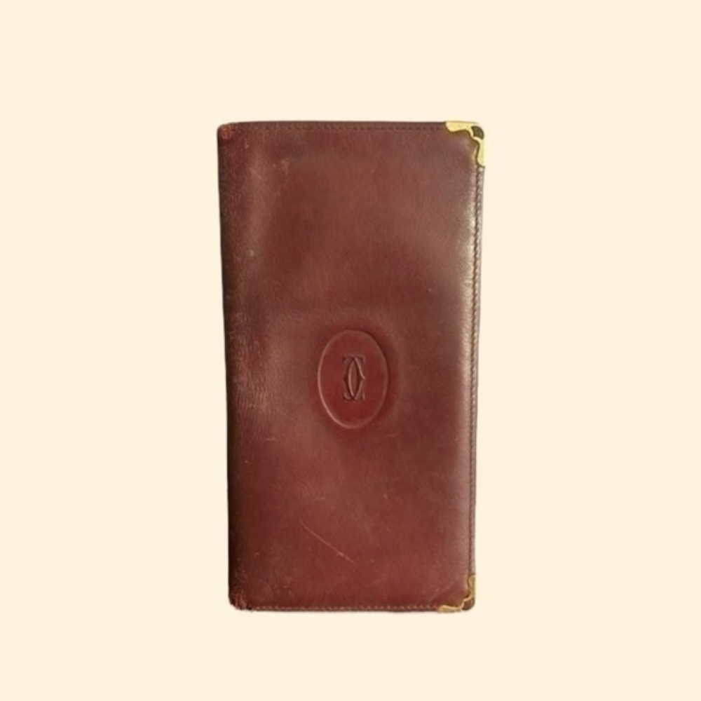 Cartier Burgundy Leather Bifold Wallet